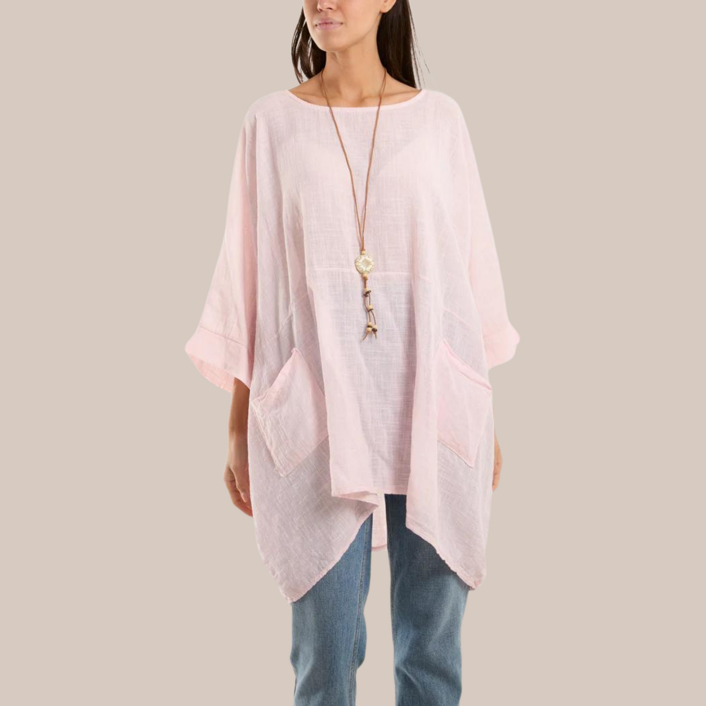 Cotton Mix top. Come with a pretty necklace and in various colours.