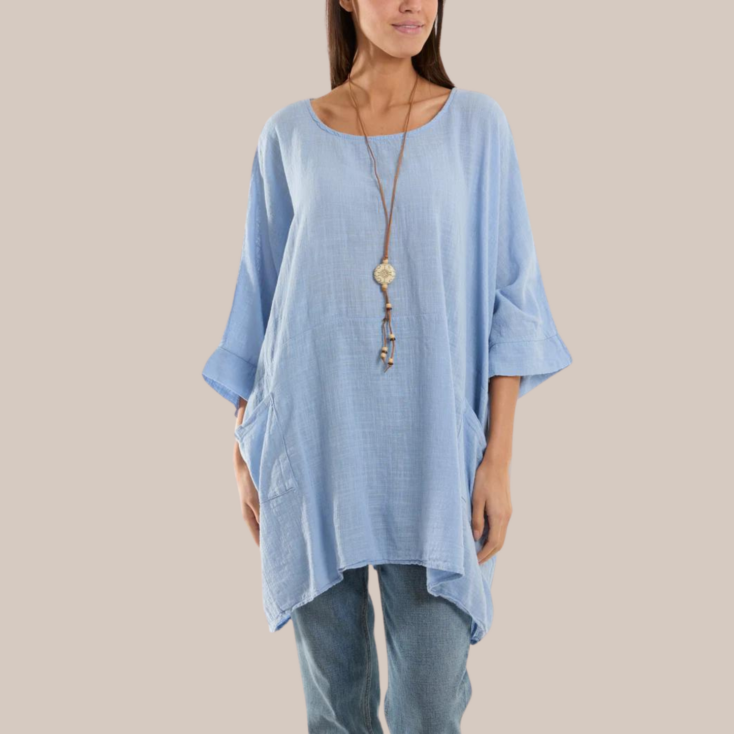 Cotton Mix top. Come with a pretty necklace and in various colours.