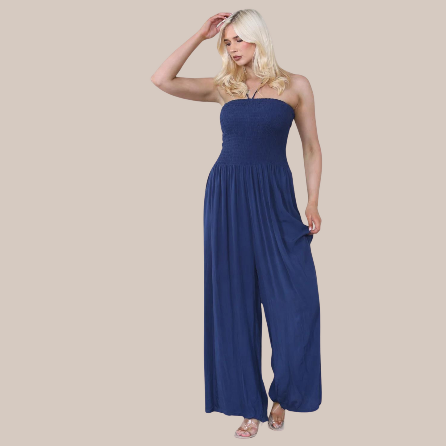 Navy Kimono jumpsuit set