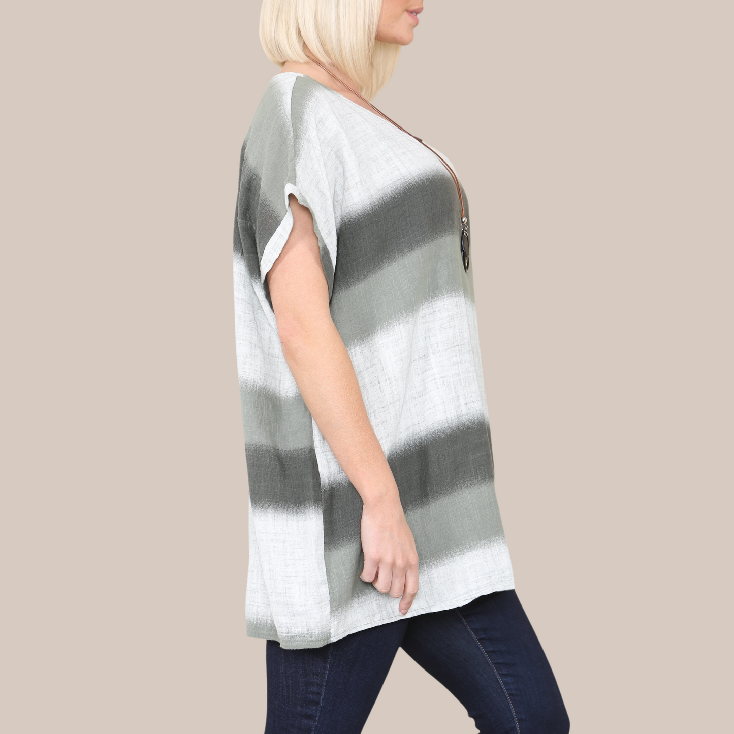 Ombre Stripe top. Available in other colours.