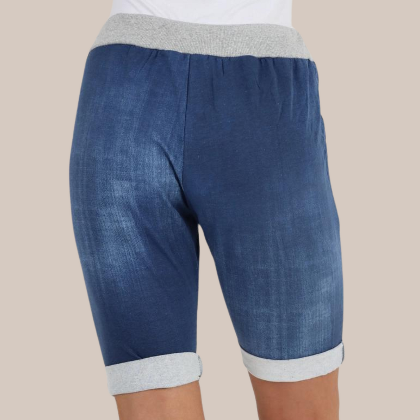 Denim Jogger Shorts