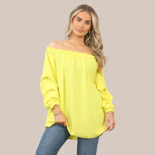 Off the shoulder blouse. Available in various colours