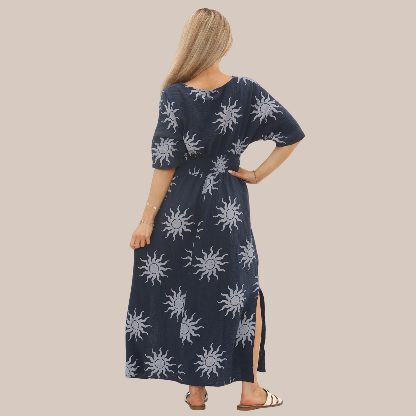 Sun print cheese cloth dress