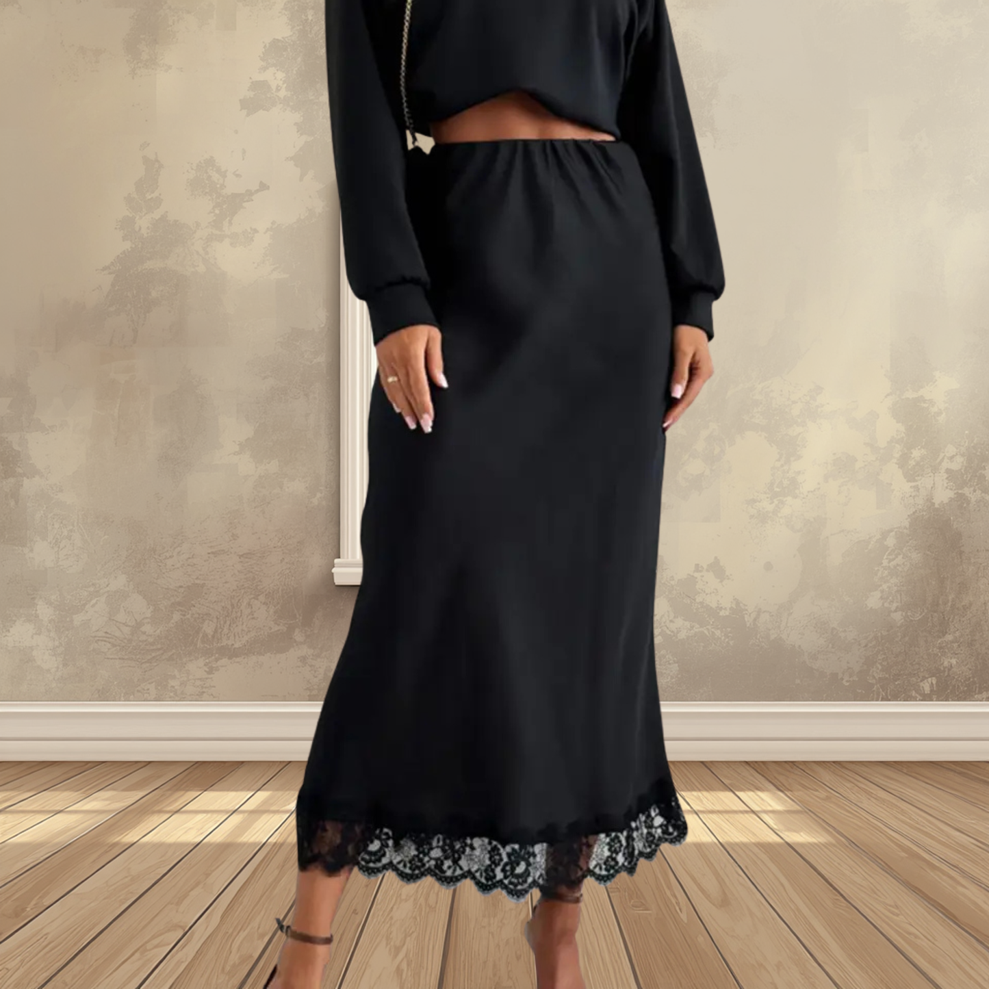 Lace Trim Skirt-Available In Various Colours And Sizes