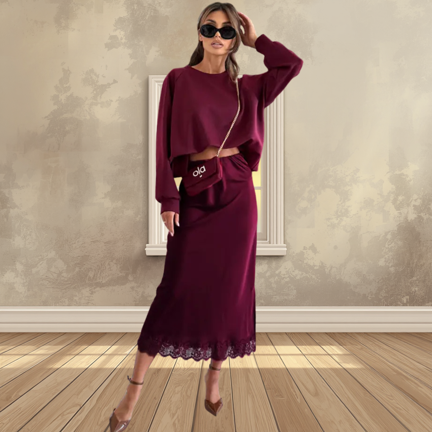 Lace Trim Skirt-Available In Various Colours And Sizes