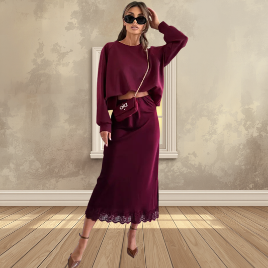 Lace Trim Skirt-Available In Various Colours And Sizes