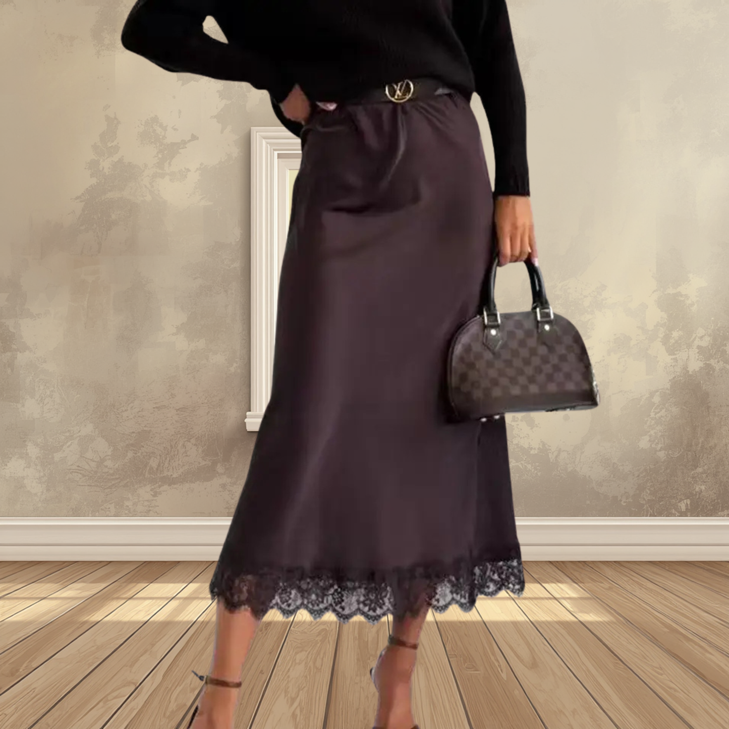 Lace Trim Skirt-Available In Various Colours And Sizes