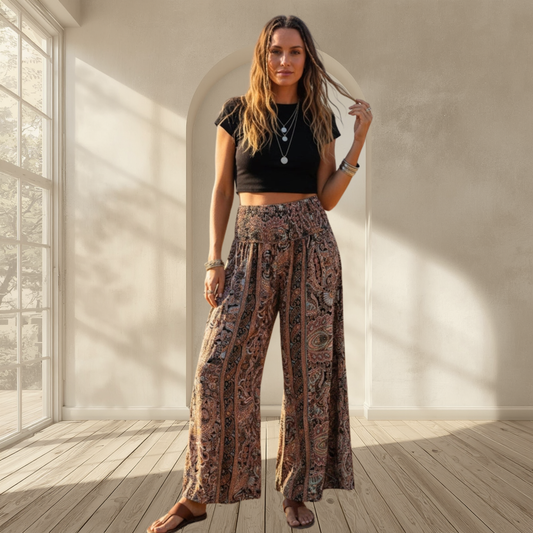 Boho Paisley Palazzo Trousers