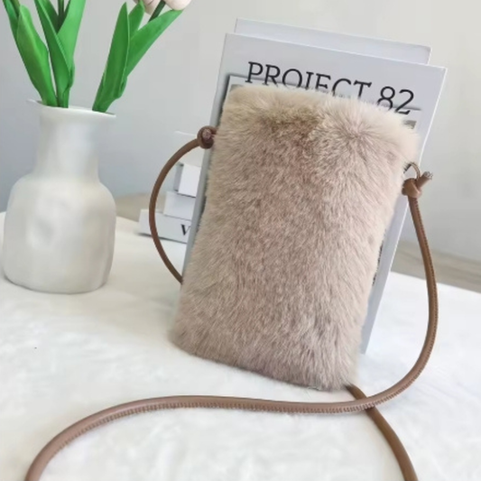 Faux Fur Crossbody Phone Bag-Available In Other Colours