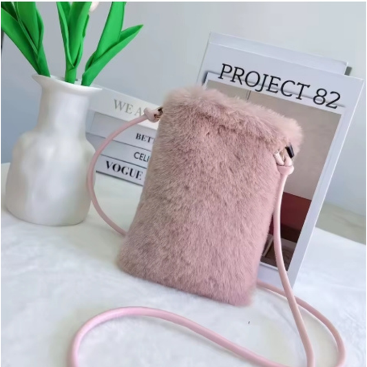 Faux Fur Crossbody Phone Bag-Available In Other Colours