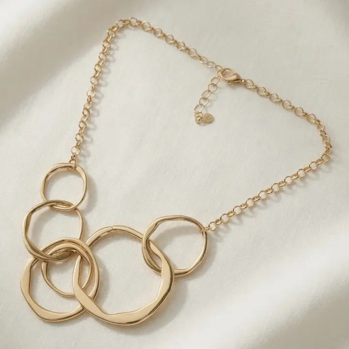Linked Hoop Statement Necklace