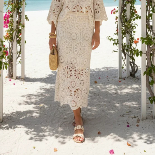 Cream Crochet Skirt