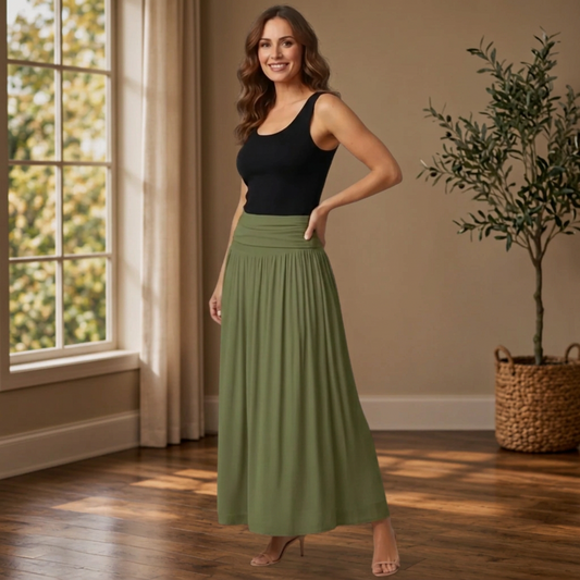 Silk Mix Lined Skirt-Also Available In Navy
