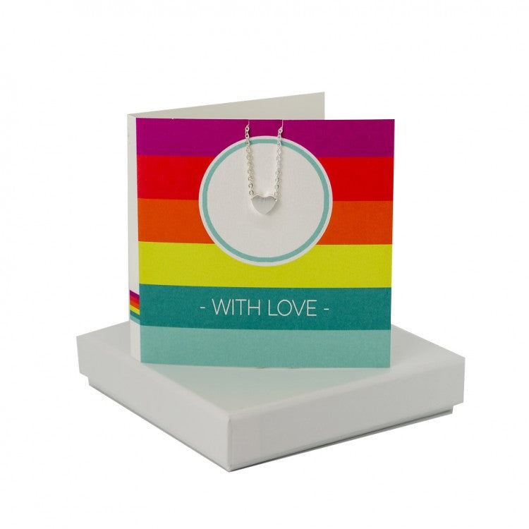 With love boxed greeting card with heart necklace