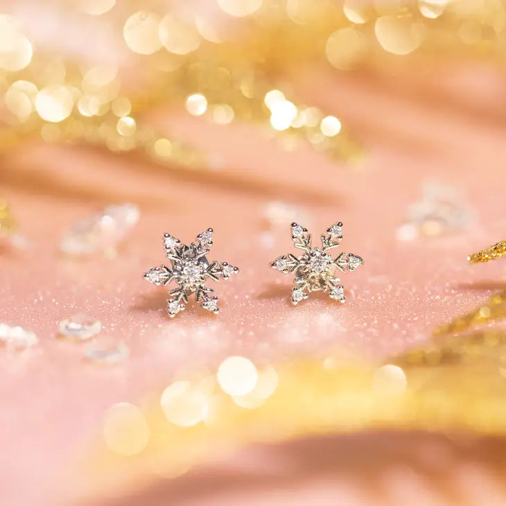 Snowflake stud earrings