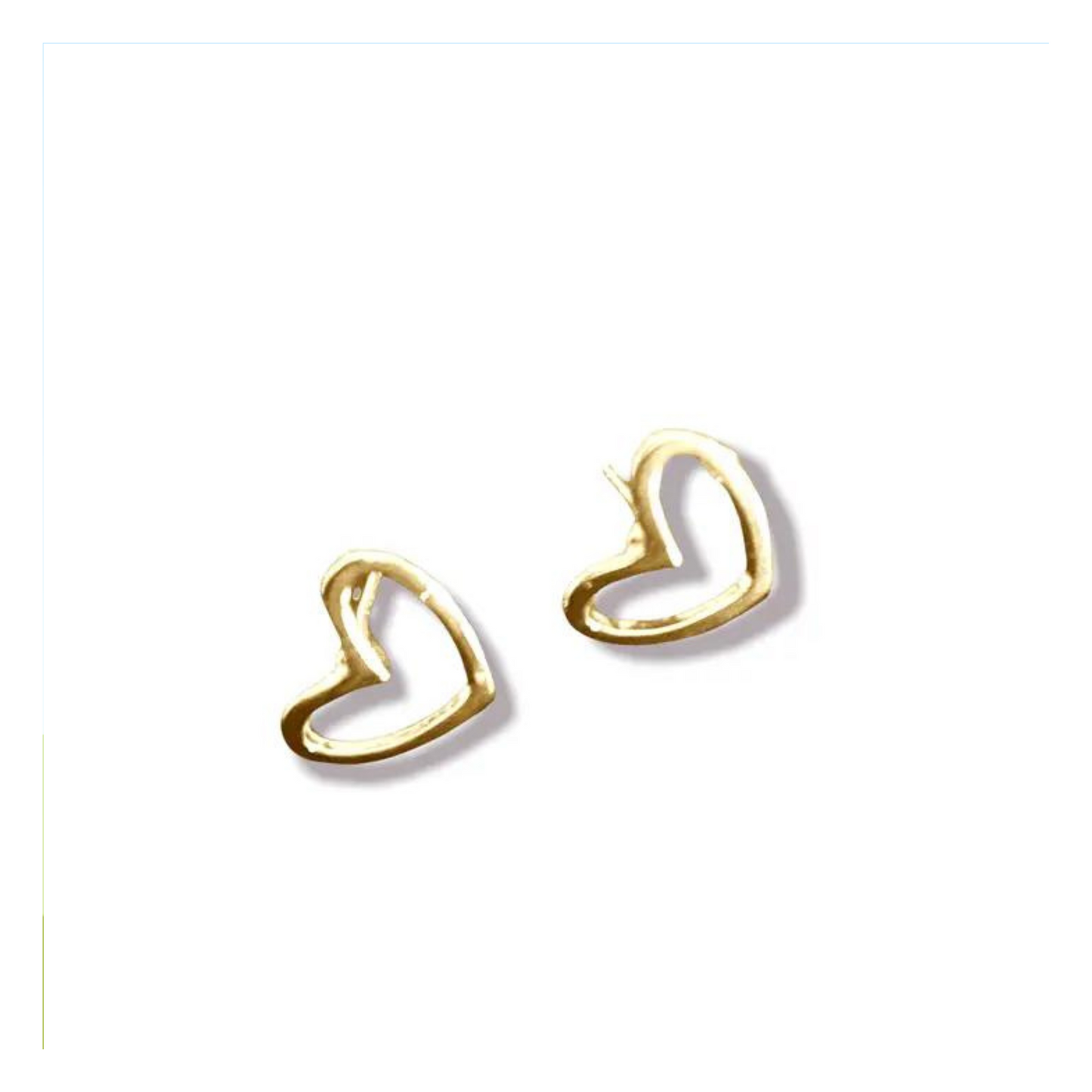 Gold hollow heart stud earrings